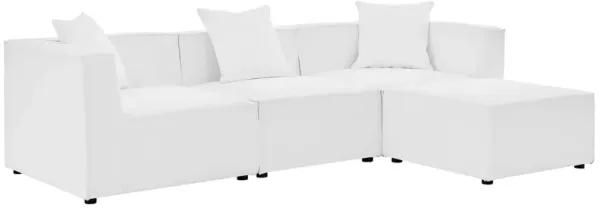 Saybrook Outdoor Patio Upholstered 4-Piece Sectional Sofa by Modway White