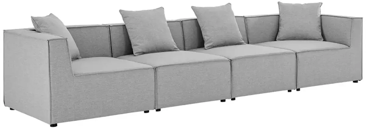 Saybrook Outdoor Patio Upholstered 4-Piece Sectional Sofa by Modway Gray