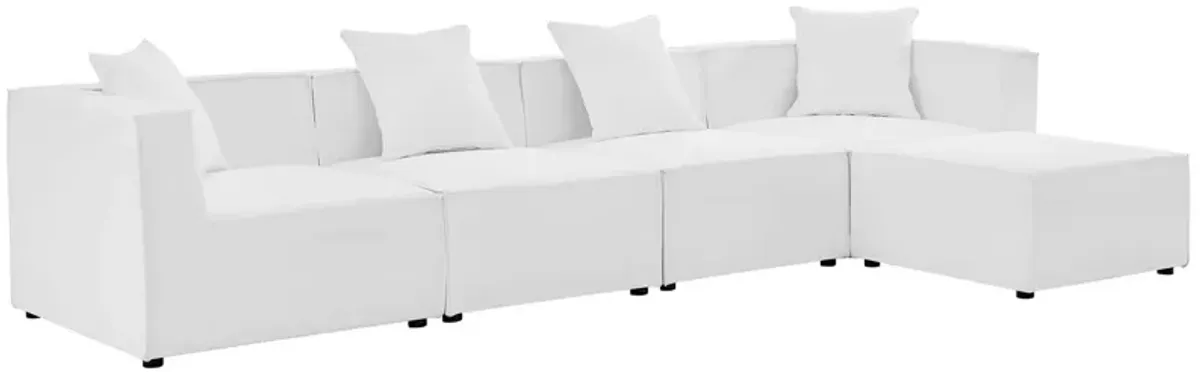 Saybrook Outdoor Patio Upholstered 5-Piece Sectional Sofa by Modway White