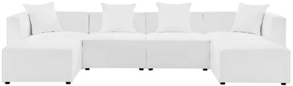 Saybrook Outdoor Patio Upholstered 6-Piece Sectional Sofa by Modway White