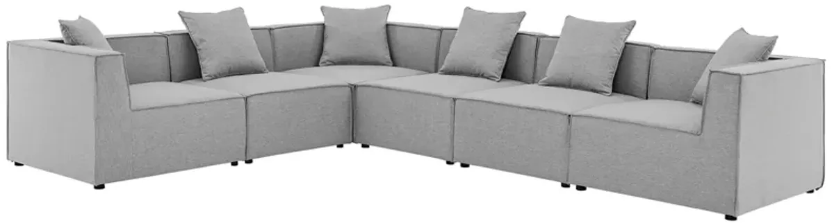 Saybrook Outdoor Patio Upholstered 6-Piece Sectional Sofa by Modway White