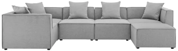 Saybrook Outdoor Patio Upholstered 6-Piece Sectional Sofa by Modway Gray