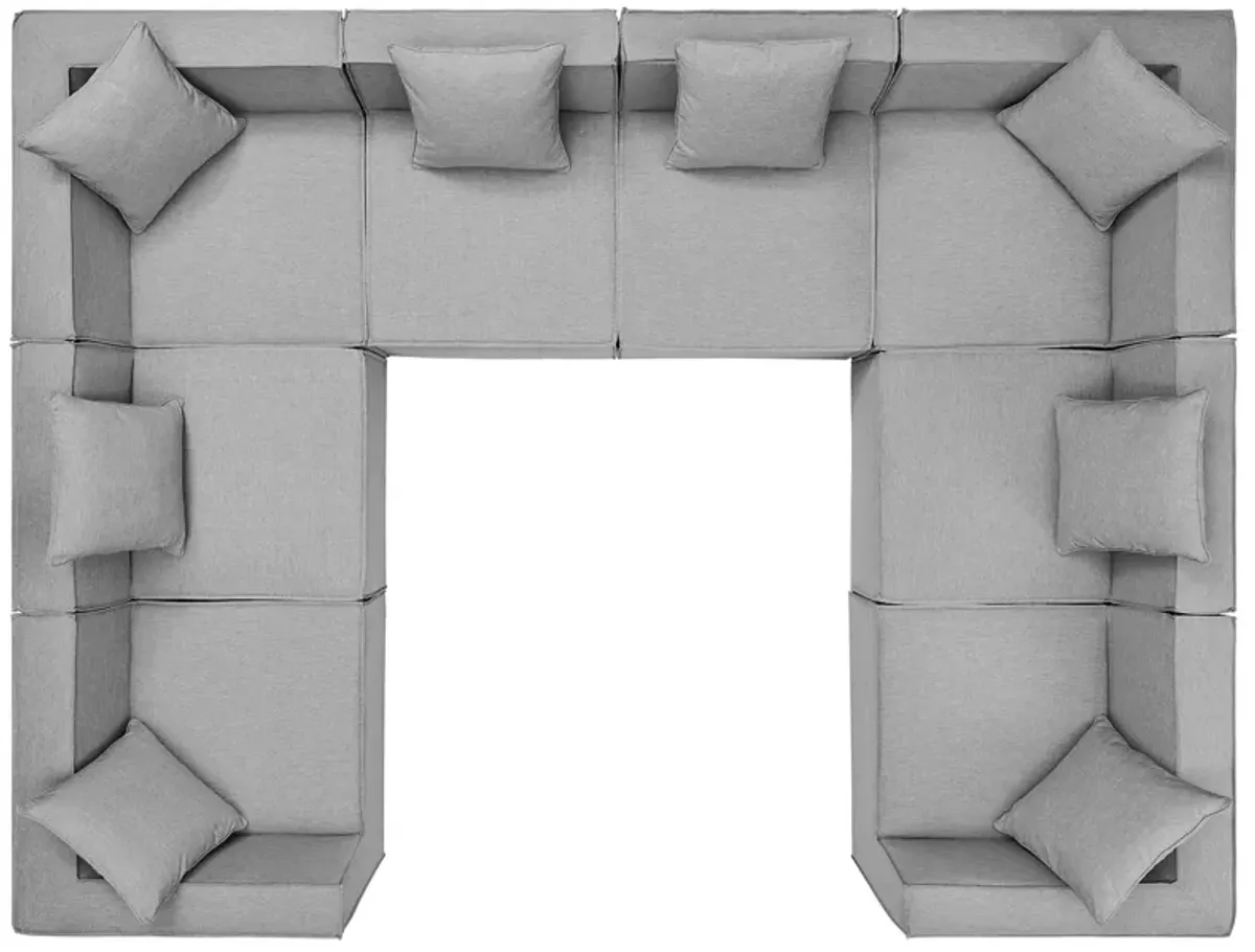 Saybrook Outdoor Patio Upholstered 8-Piece Sectional Sofa by Modway Navy