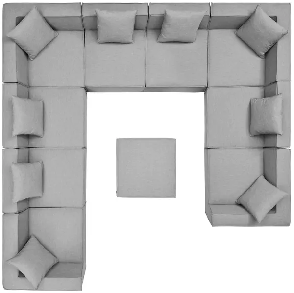 Saybrook Outdoor Patio Upholstered 10-Piece Sectional Sofa by Modway Navy