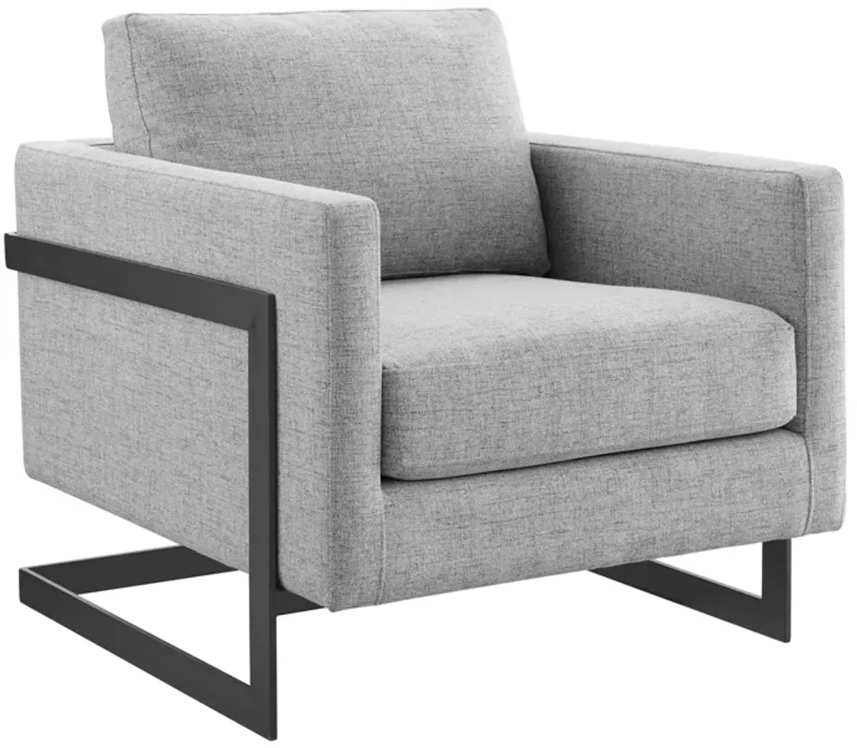 Posse Upholstered Fabric Accent Chair by Modway Black Light Gray