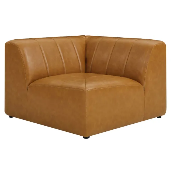 Bartlett Vegan Leather Corner Chair by Modway Tan