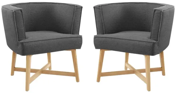 Anders Upholstered Fabric Accent Chair Set of 2 by Modway Gray