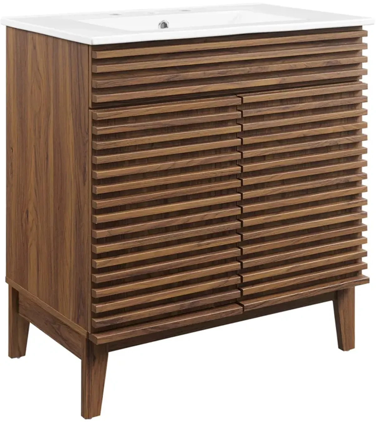 Render 30" and 36" Bathroom Vanities with White Basin Included by Modway 36" / Oak White