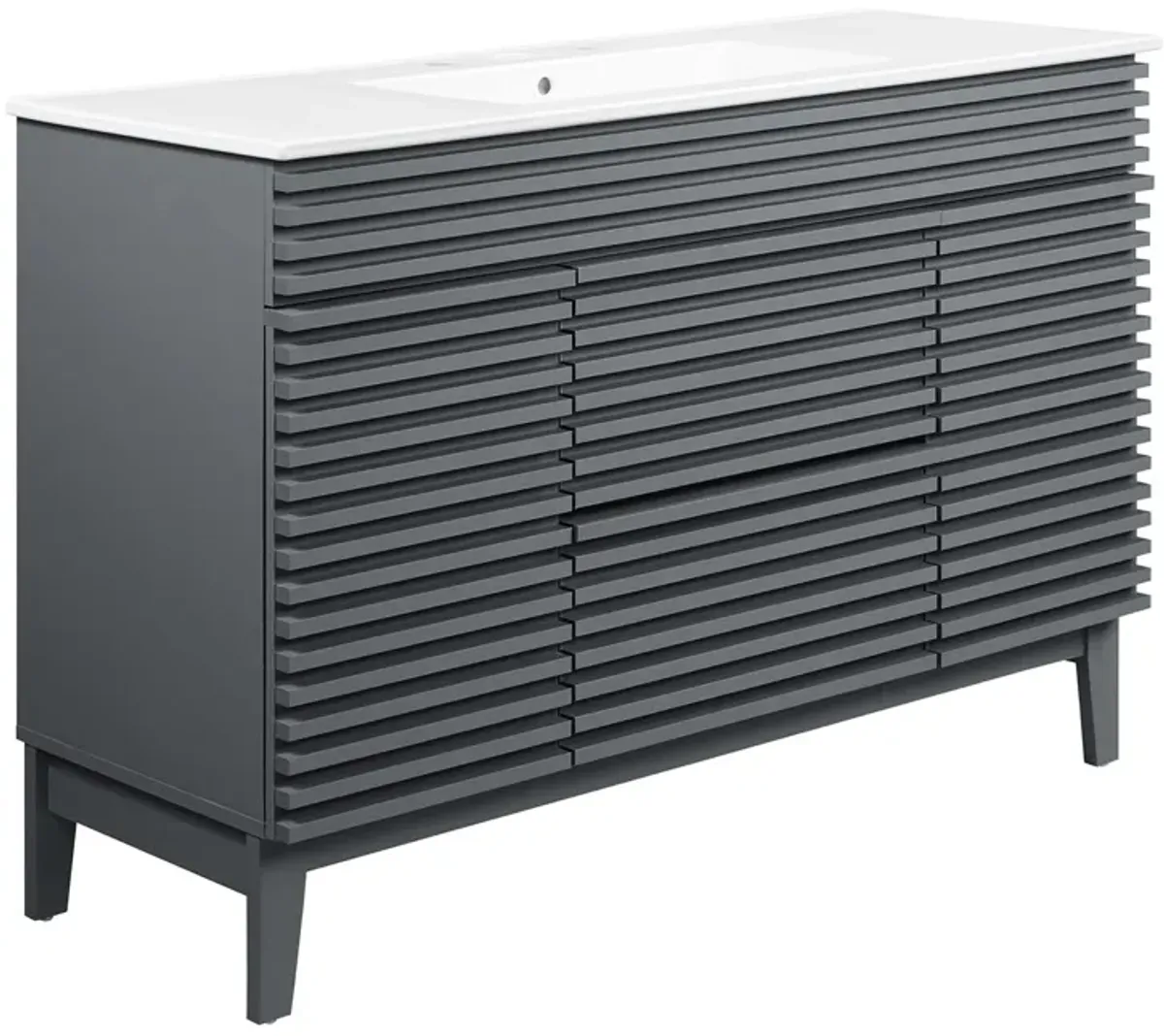 Render 48" Bathroom Vanity with White Basin Included by Modway 48" Single / Gray White