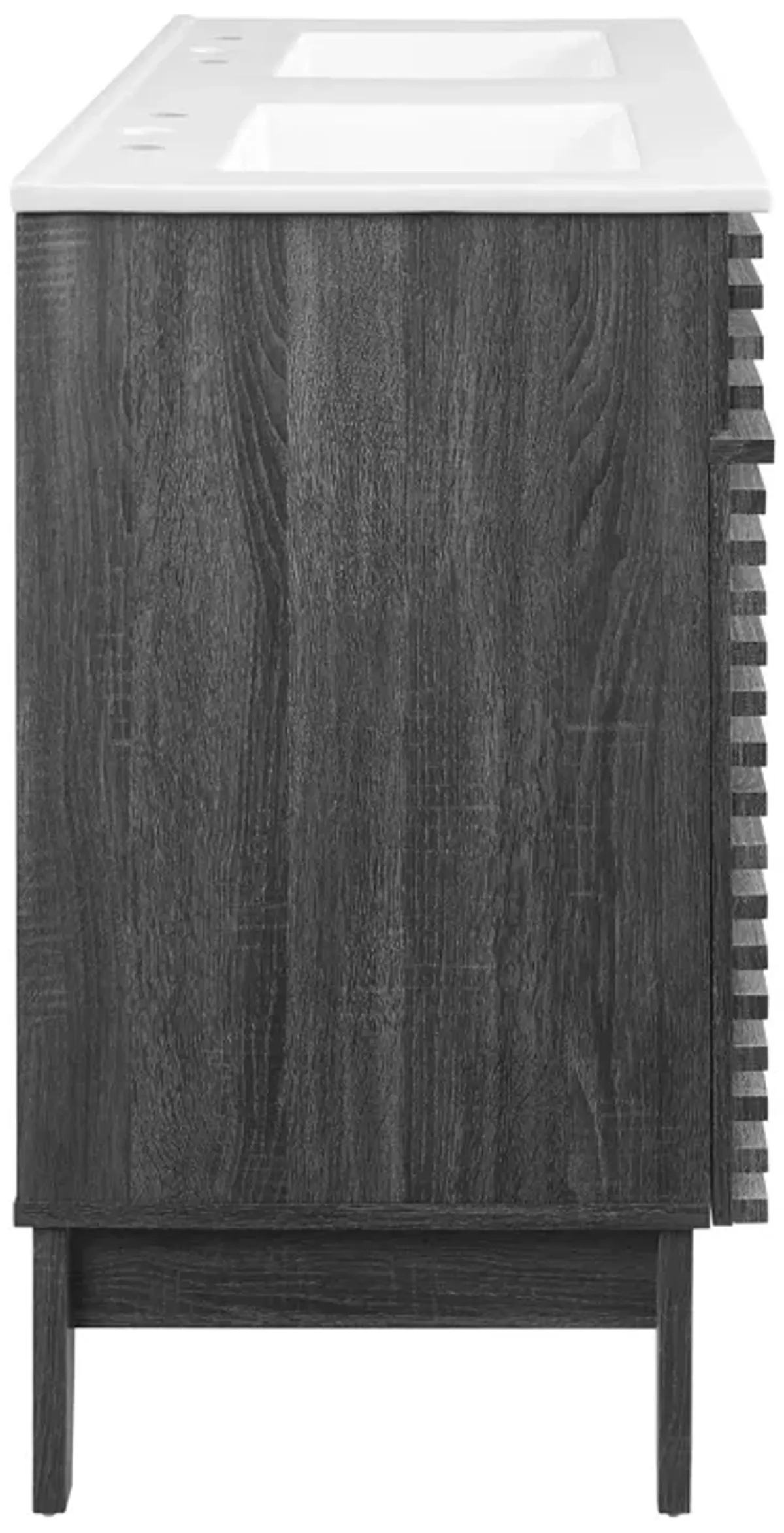 Render 48" Bathroom Vanity with White Basin Included by Modway 48" Double / Charcoal White
