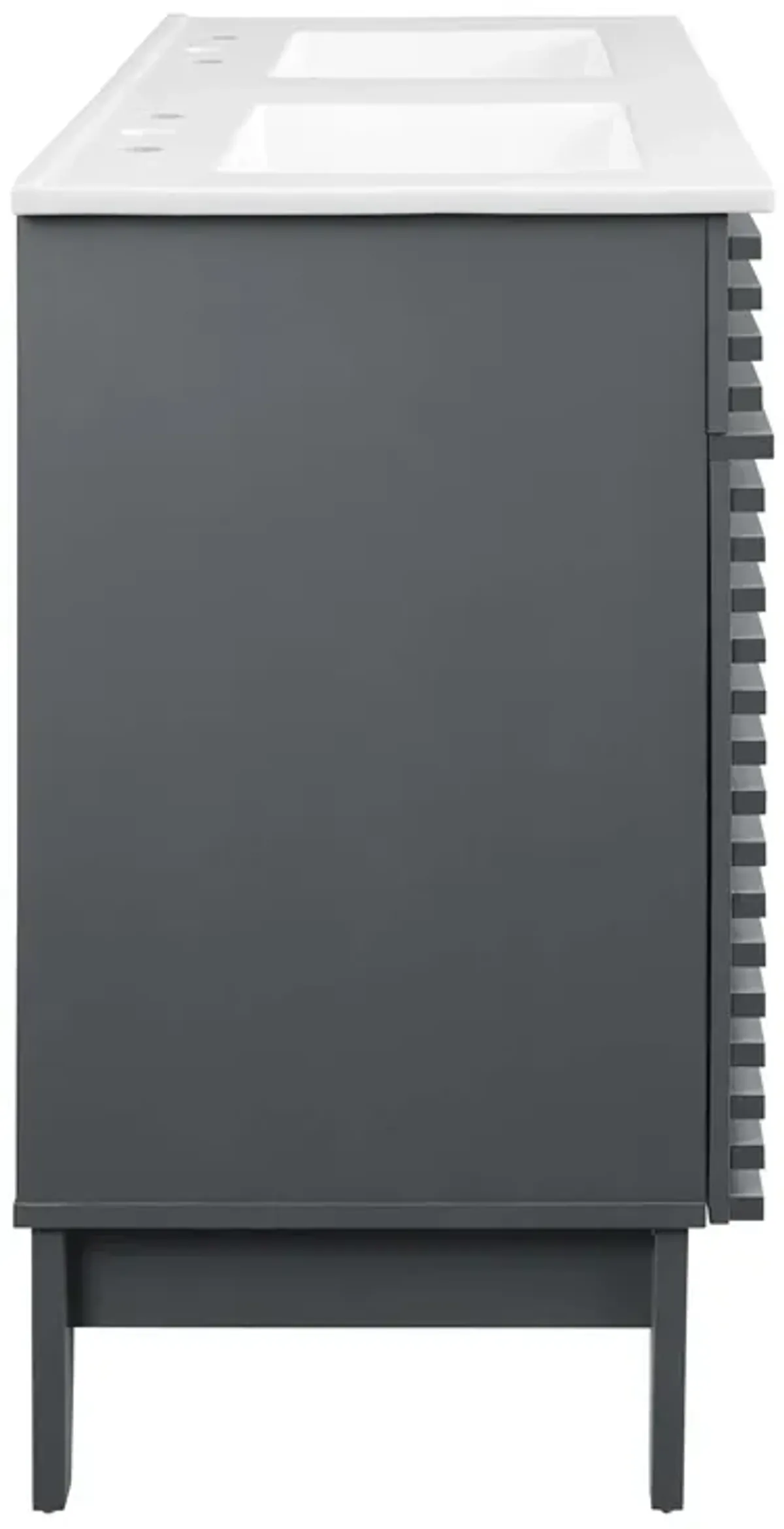 Render 48" Bathroom Vanity with White Basin Included by Modway 48" Double / Gray White