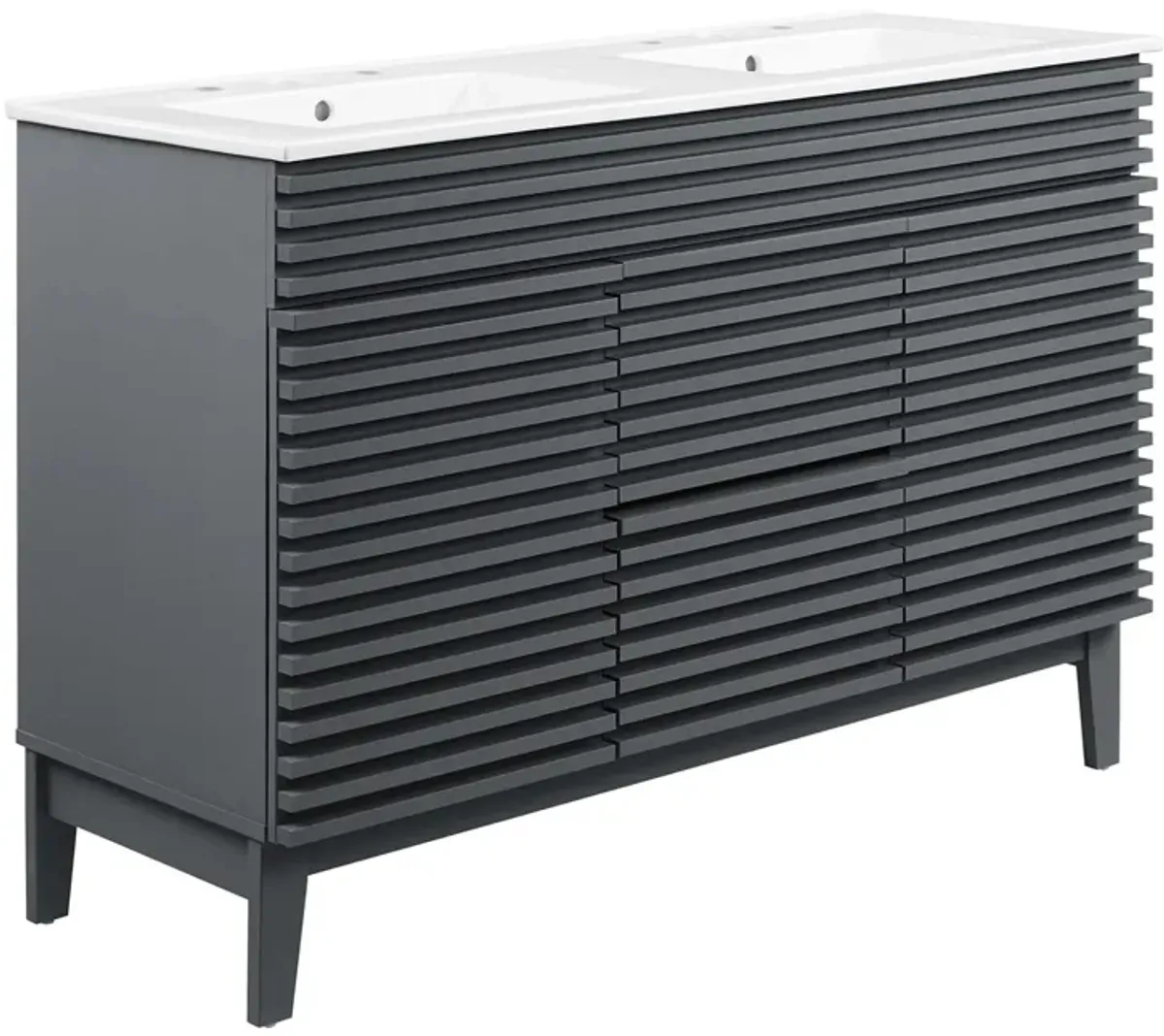 Render 48" Bathroom Vanity with White Basin Included by Modway 48" Double / Gray White