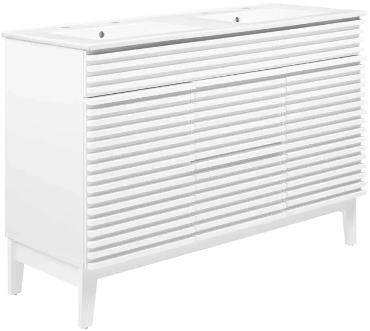 Render 48" Bathroom Vanity with White Basin Included by Modway 48" Double / White White