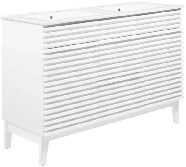 Render 48" Bathroom Vanity with White Basin Included by Modway 48" Double / White White