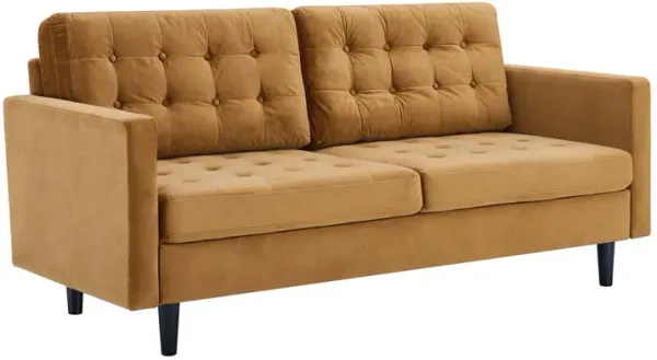 Exalt Tufted Performance Velvet Sofa by Modway Cognac