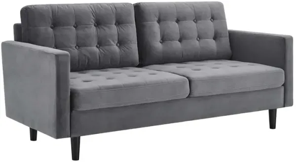 Exalt Tufted Performance Velvet Sofa by Modway Gray