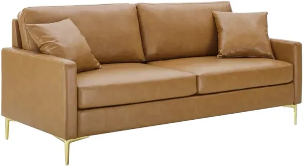Juliana Vegan Leather Sofa by Modway Tan