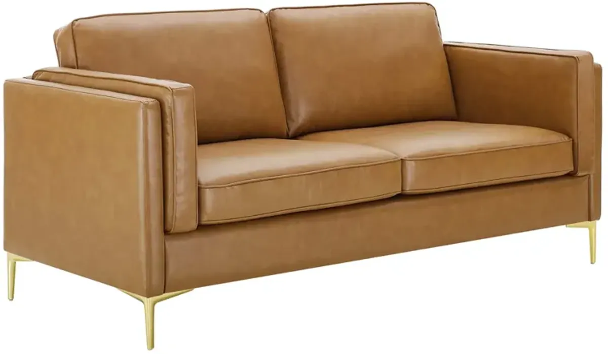 Kaiya Vegan Leather Sofa by Modway Tan