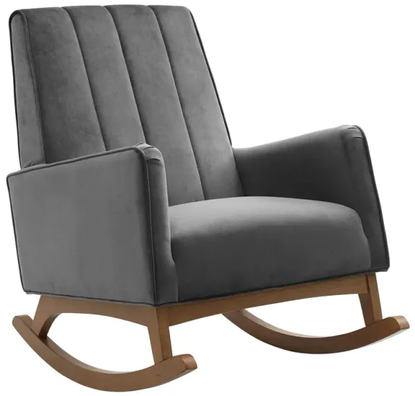 Sway Performance Velvet Rocking Chair by Modway Gray