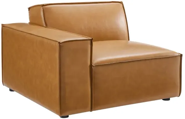 Restore Left-Arm Vegan Leather Sectional Sofa Chair by Modway Tan