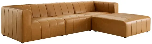 Bartlett Vegan Leather 4-Piece Sectional Sofa by Modway Tan