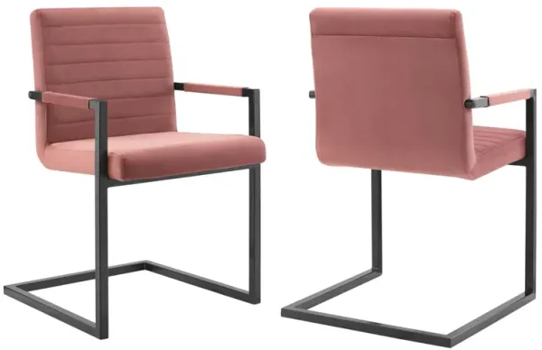 Savoy Performance Velvet Dining Chairs - Set of 2 by Modway Dusty Rose