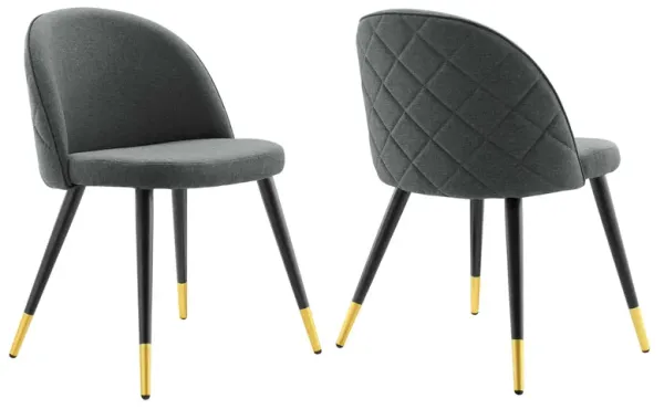 Cordial Upholstered Fabric Dining Chairs - Set of 2 by Modway Gray