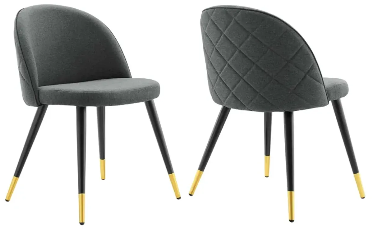Cordial Upholstered Fabric Dining Chairs - Set of 2 by Modway Light Gray