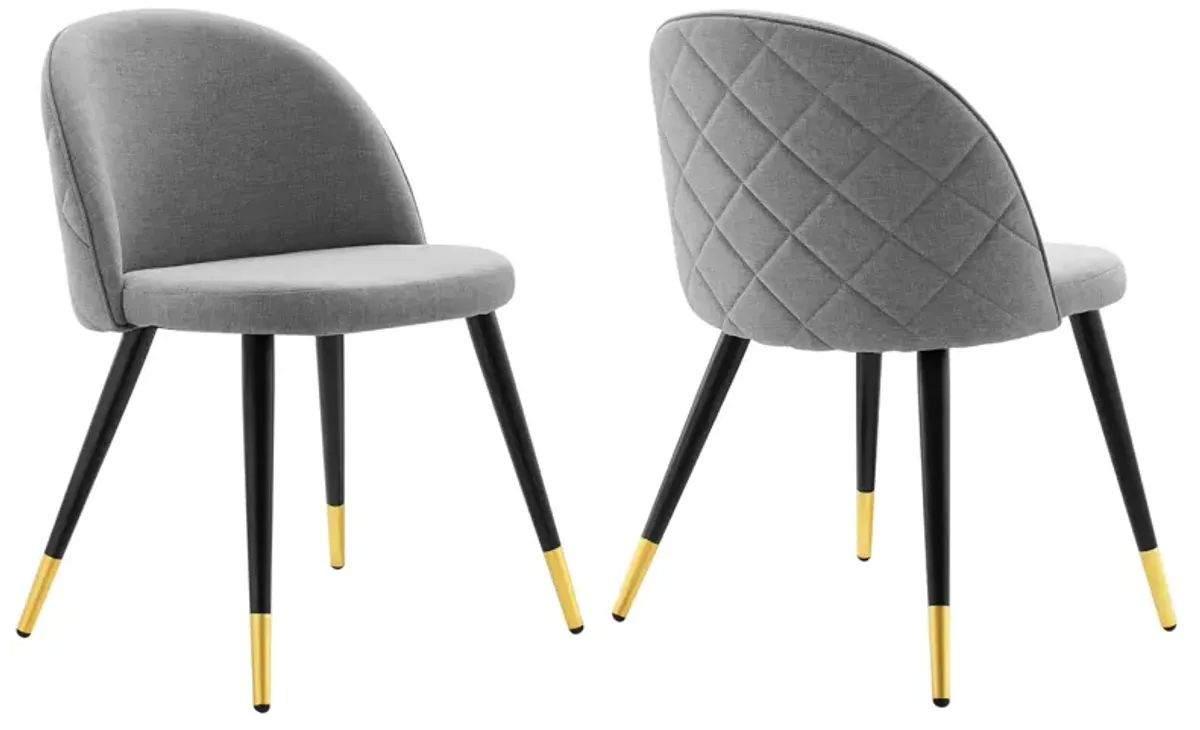 Cordial Upholstered Fabric Dining Chairs - Set of 2 by Modway Light Gray