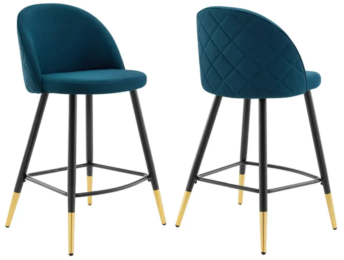 Cordial Fabric Counter Stools - Set of 2 by Modway Light Gray