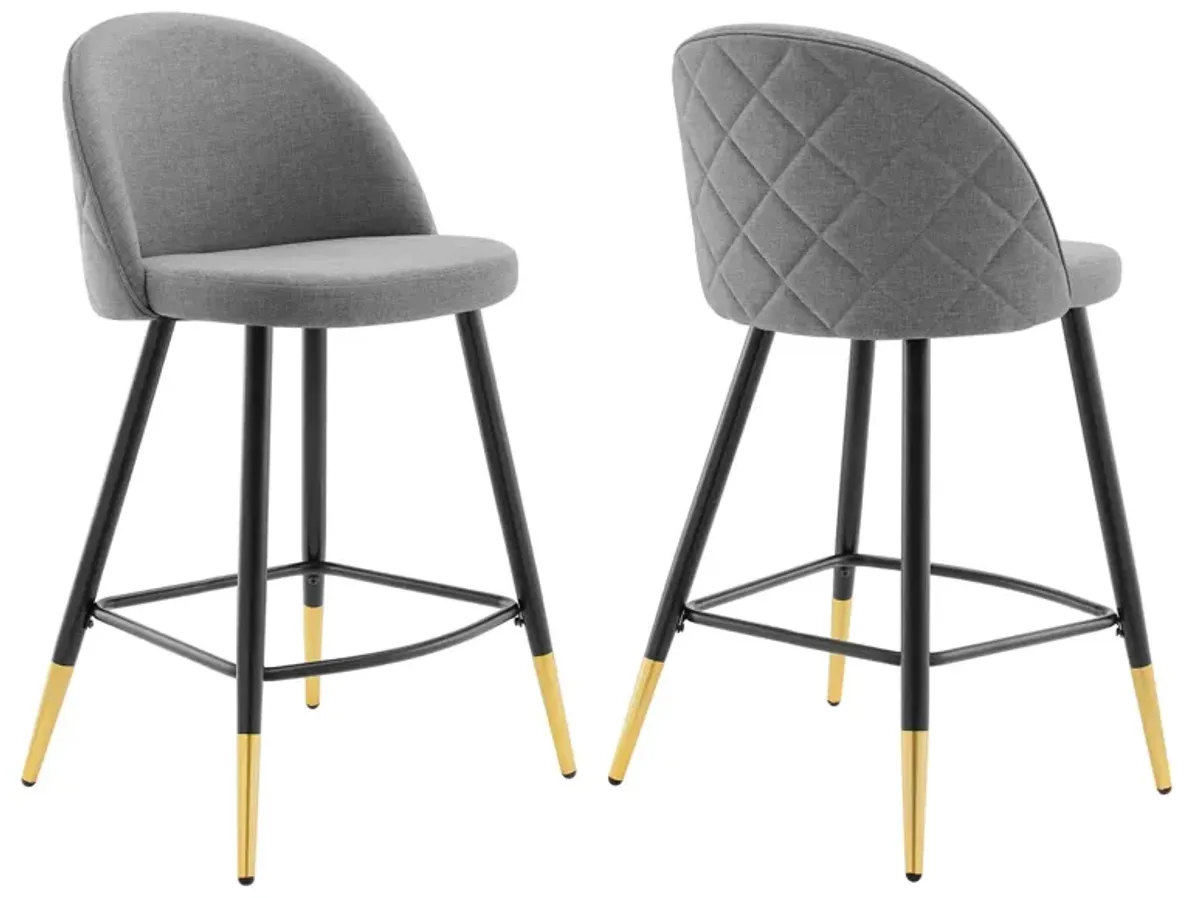 Cordial Fabric Counter Stools - Set of 2 by Modway Light Gray