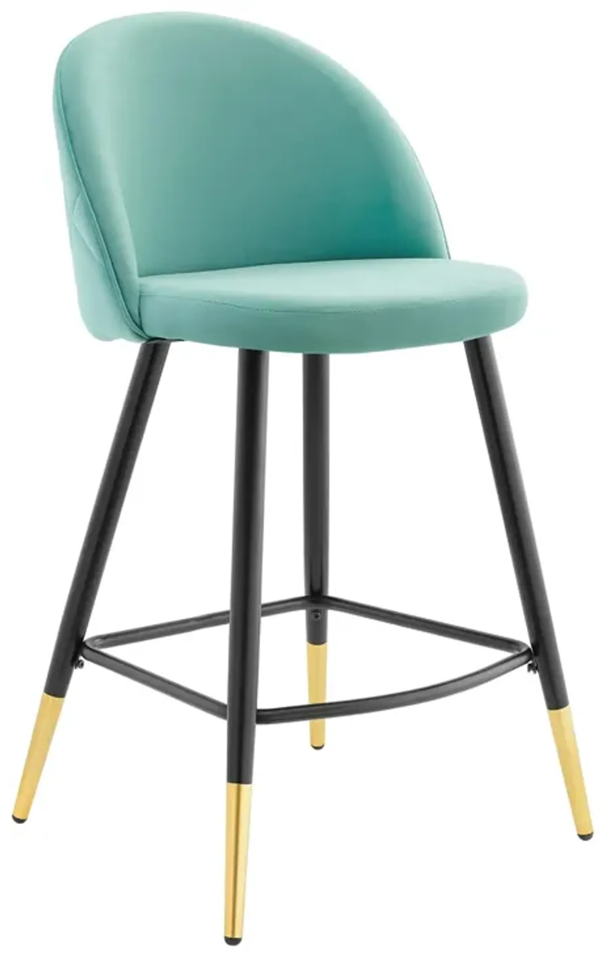 Cordial Performance Velvet Counter Stools Set of 2 by Modway Mint