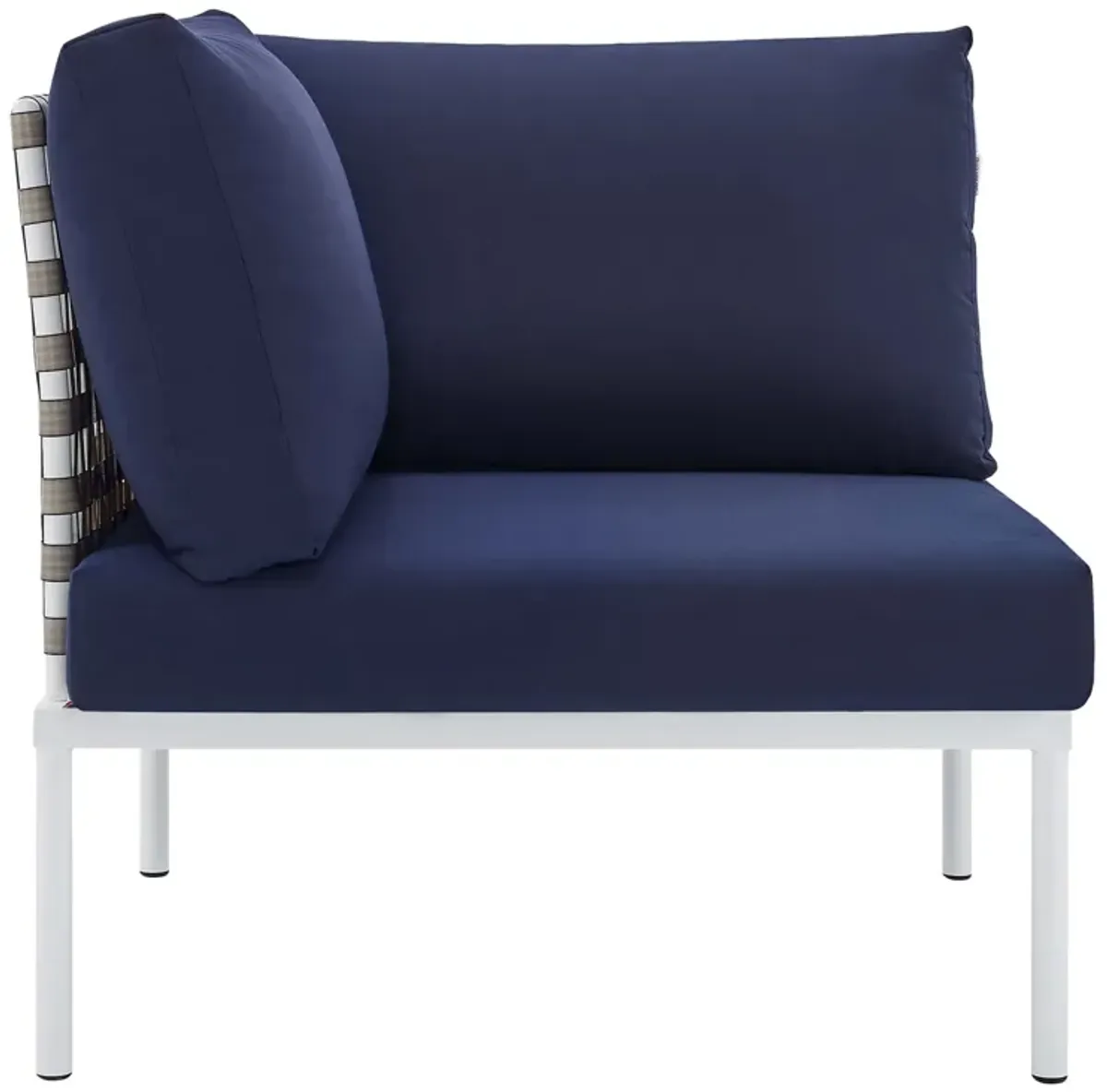 Harmony Sunbrella® Basket Weave Outdoor Patio Aluminum Corner Chair by Modway