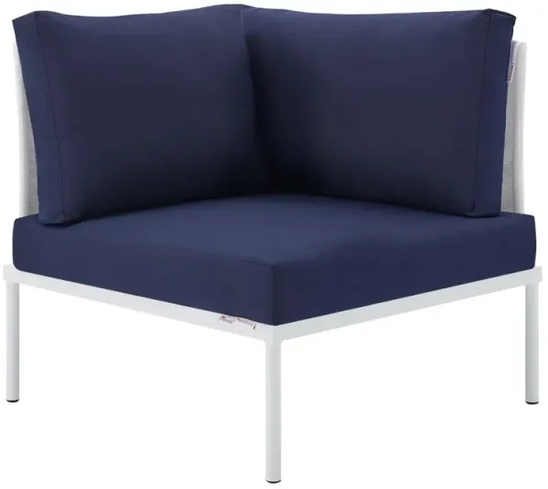Harmony Sunbrella® Outdoor Patio All Mesh Corner Chair by Modway White Navy