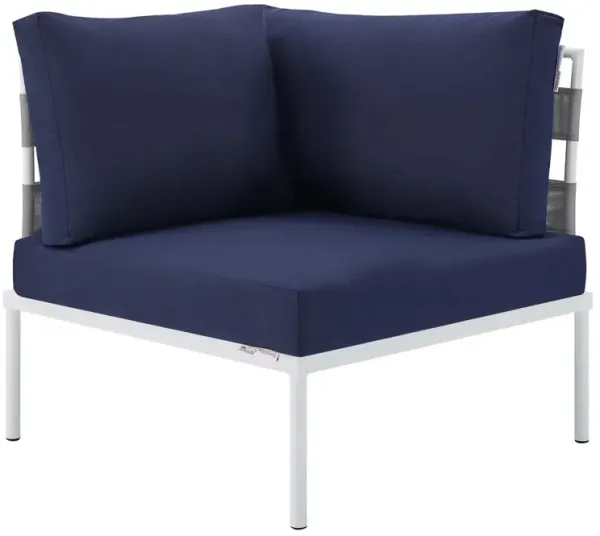 Harmony Sunbrella® Outdoor Patio Aluminum Corner Chair by Modway Gray Navy