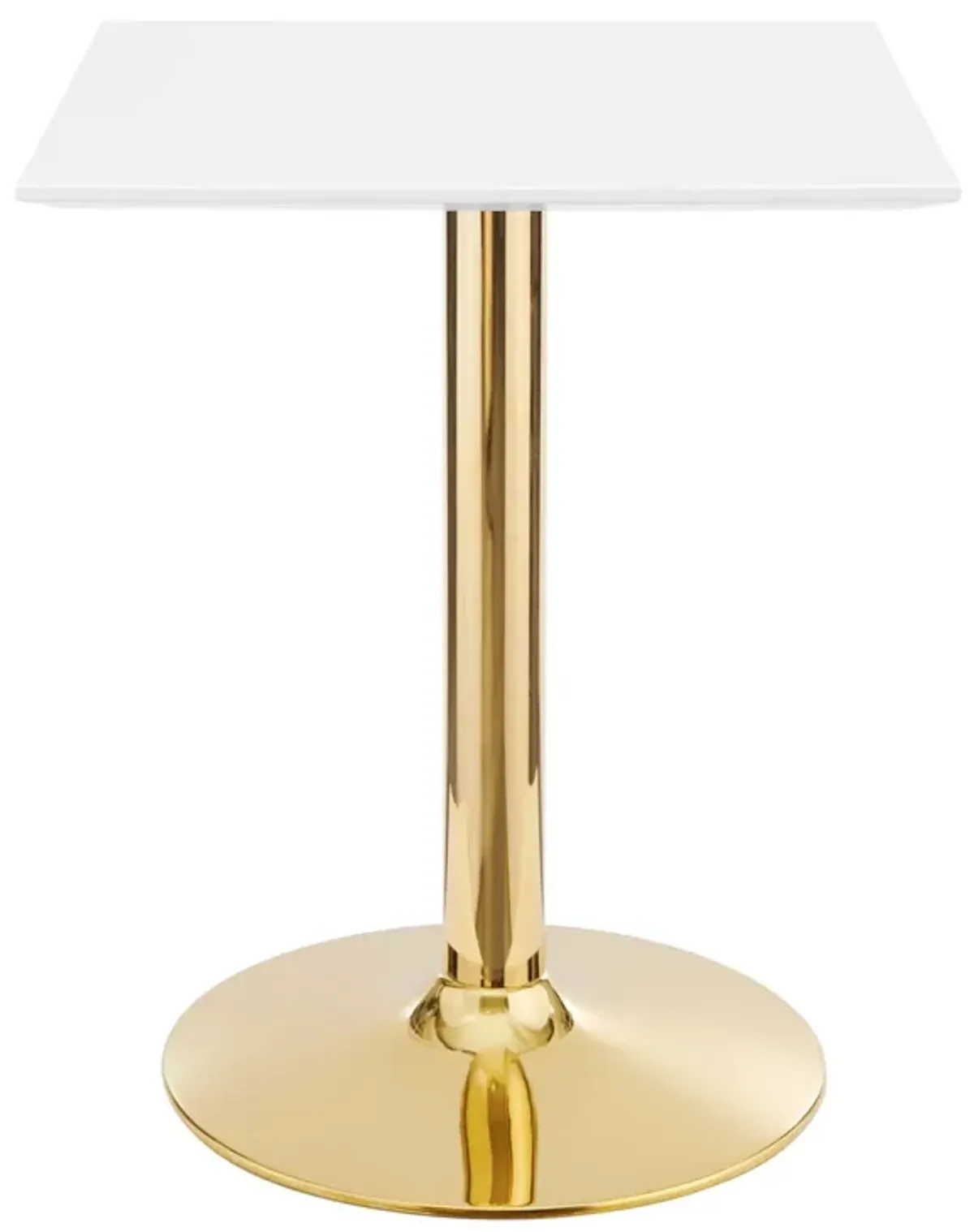 Verne 24" Square Dining Table by Modway Gold White