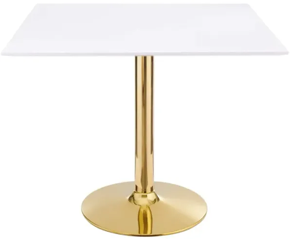 Verne 35" Square Dining Table by Modway Gold White