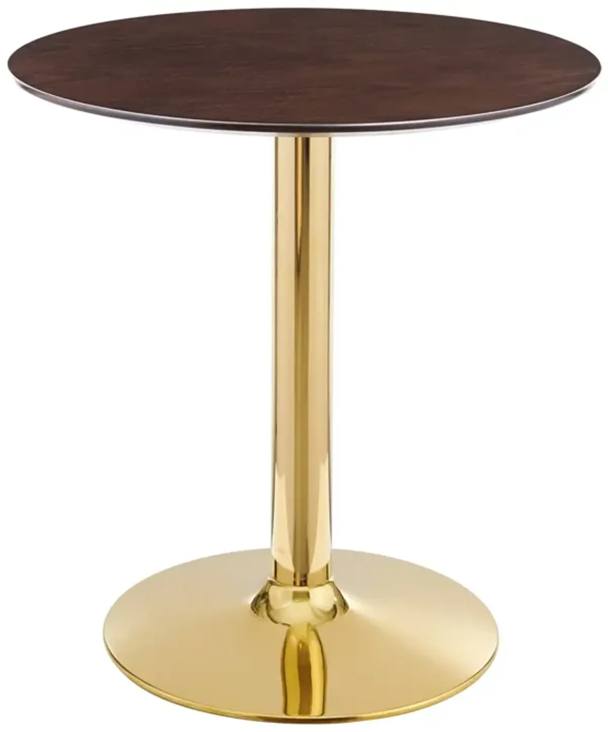 Verne 28" Dining Table by Modway Gold Cherry Walnut