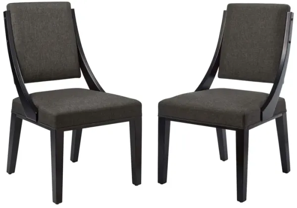Cambridge Upholstered Fabric Dining Chairs - Set of 2 by Modway Gray