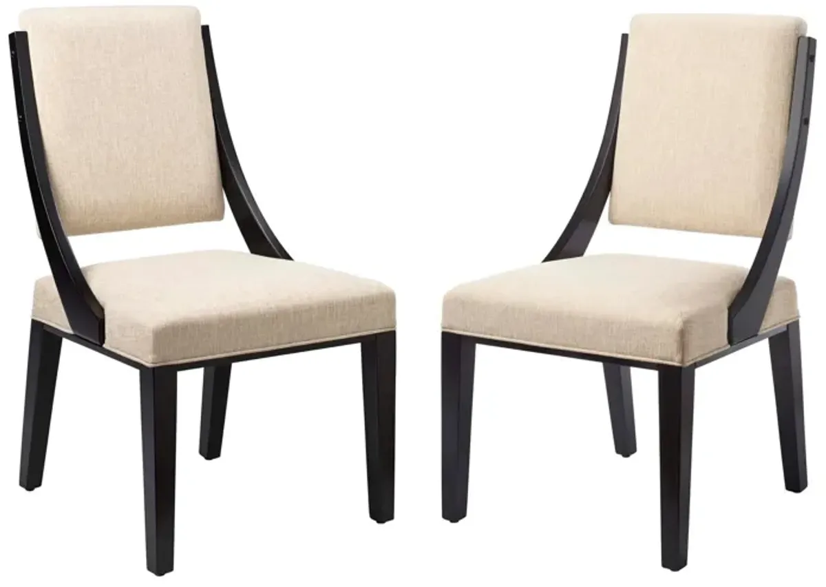Cambridge Upholstered Fabric Dining Chairs - Set of 2 by Modway Light Gray