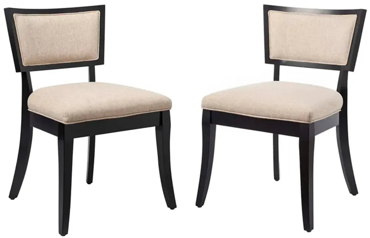 Pristine Upholstered Fabric Dining Chairs Set of 2 by Modway Beige