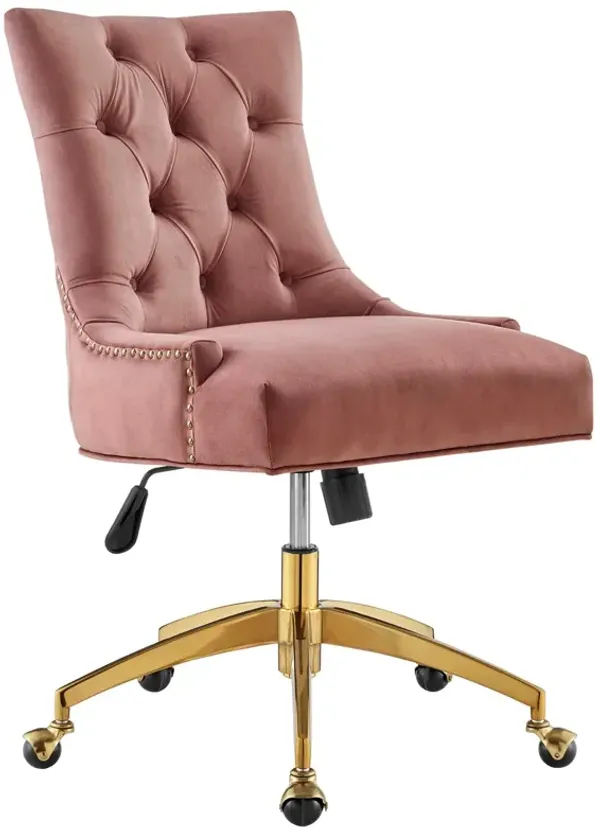 Regent Tufted Performance Velvet Office Chair by Modway Gold Dusty Rose