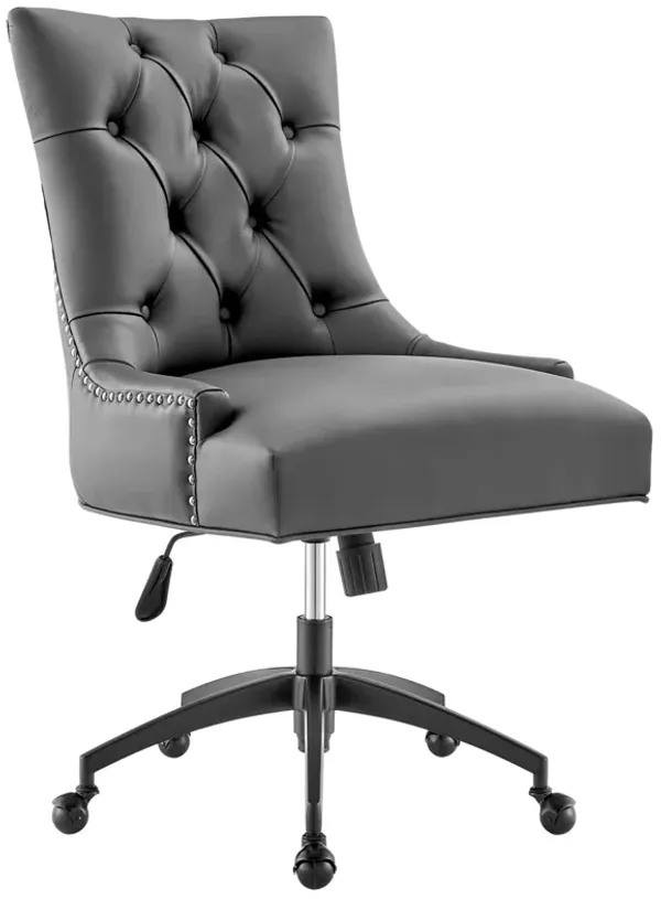 Regent Tufted Vegan Leather Office Chair by Modway Black Gray