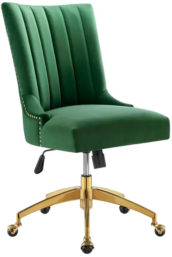 Empower Channel Tufted Performance Velvet Office Chair by Modway Gold Emerald