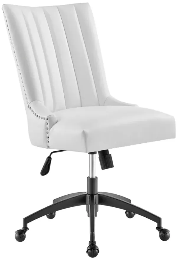 Empower Channel Tufted Vegan Leather Office Chair by Modway Black White
