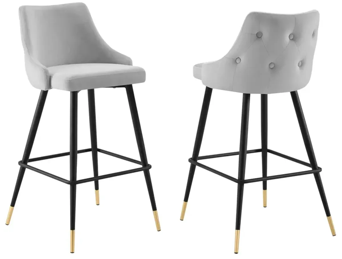 Adorn Performance Velvet Bar Stool Set of 2 by Modway White