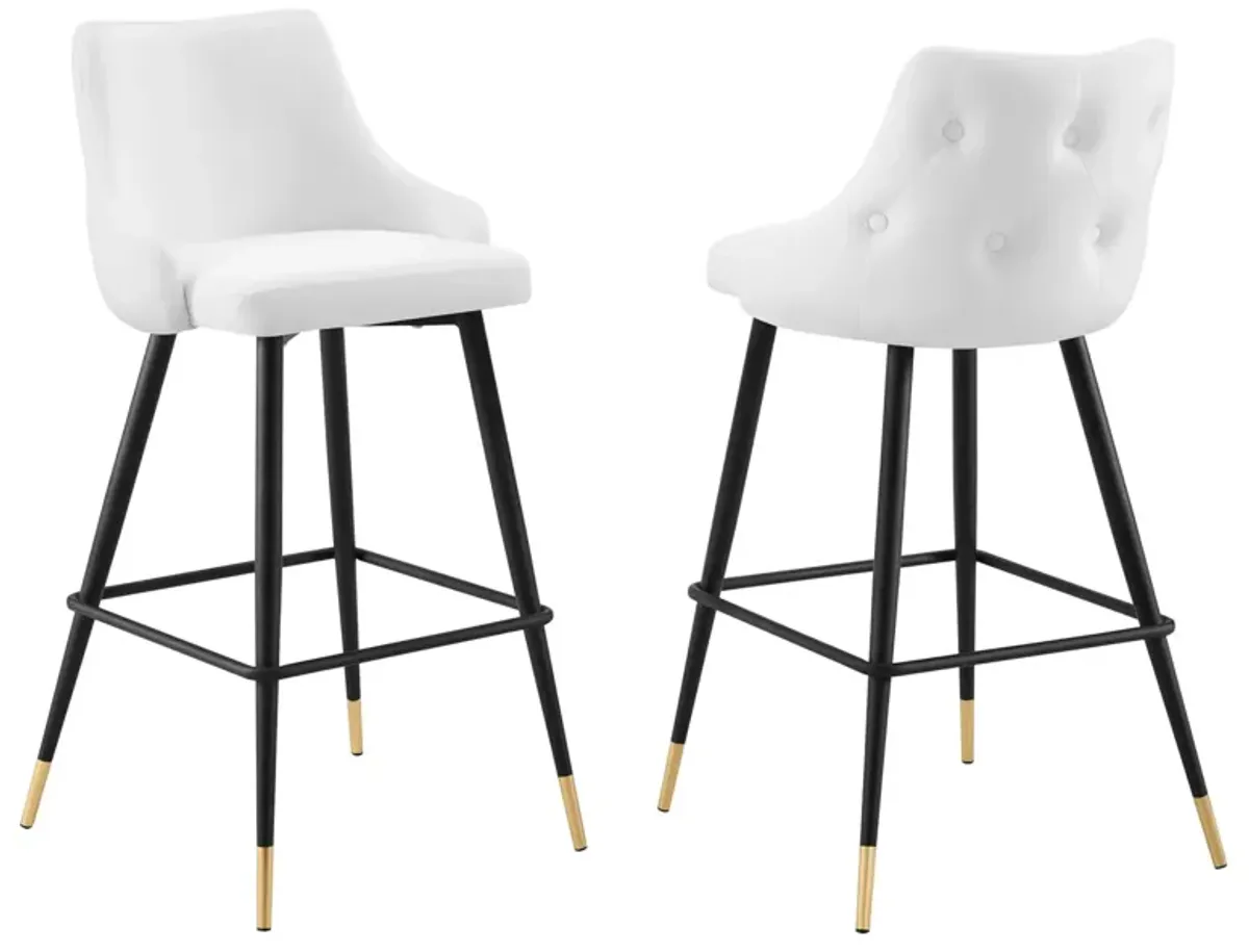 Adorn Performance Velvet Bar Stool Set of 2 by Modway White