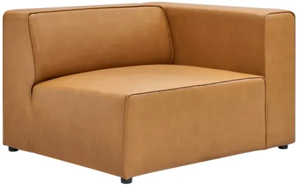 Mingle Vegan Leather Right-Arm Chair by Modway Tan