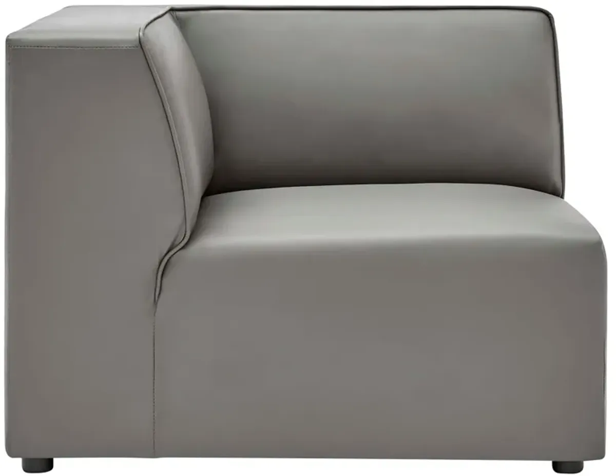 Mingle Vegan Leather Corner Chair by Modway Gray
