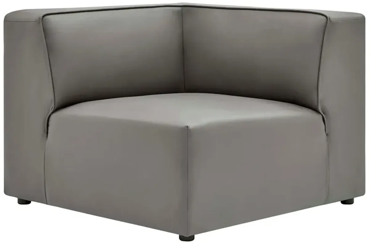 Mingle Vegan Leather Corner Chair by Modway Gray